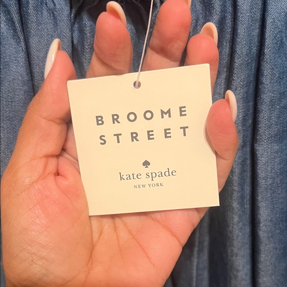 kate spade Chambray Off-Shoulder Blouse - Picture 2 of 10